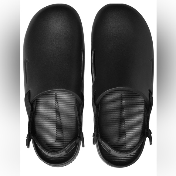 NIKE MENS CALM MULE SLIDES ALL BLACK SLIDES CLOG BLACKS SPORT JET - Picture 8 of 8